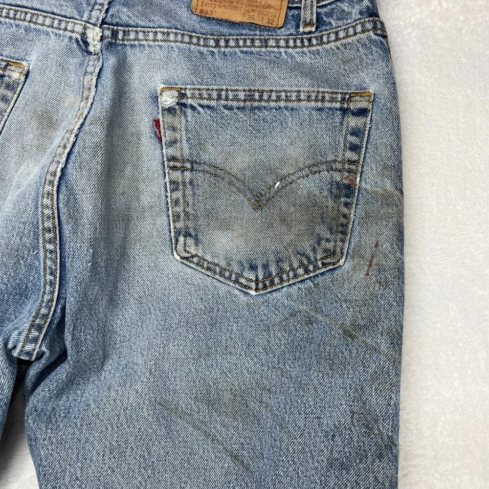 VTG Levi's 505 Regular Fit Straight Leg Jeans‎ Men's Denim Distressed - 34X30.5